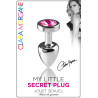 Plug argent en aluminium bijou fuchsia S