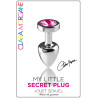 Plug argent en aluminium bijou fuchsia S