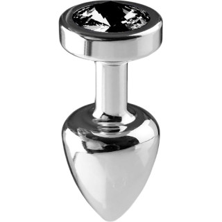 Plug argent en aluminium bijou noir M