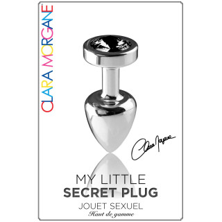 Plug argent en aluminium bijou noir M