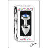Plug argent en aluminium bijou bleu M