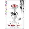 Plug argent en aluminium bijou rouge M