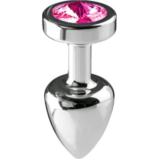 Plug argent en aluminium bijou fuchsia M