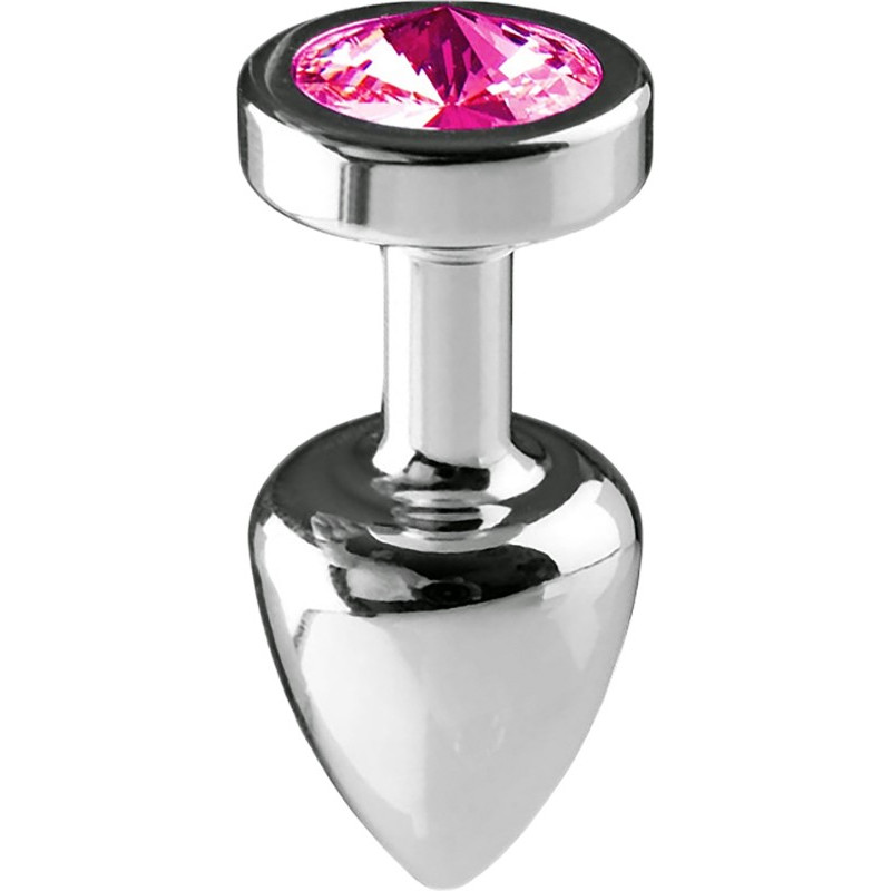 Plug argent en aluminium bijou fuchsia M