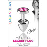 Plug argent en aluminium bijou fuchsia M