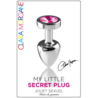 Plug argent en aluminium bijou fuchsia M