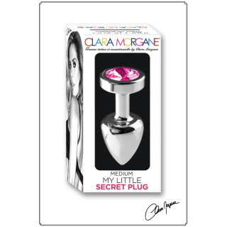 Plug argent en aluminium bijou fuchsia M