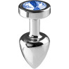 Plug argent en aluminium bijou bleu L