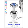 Plug argent en aluminium bijou bleu L