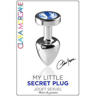 Plug argent en aluminium bijou bleu L