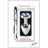 Plug argent en aluminium bijou bleu L