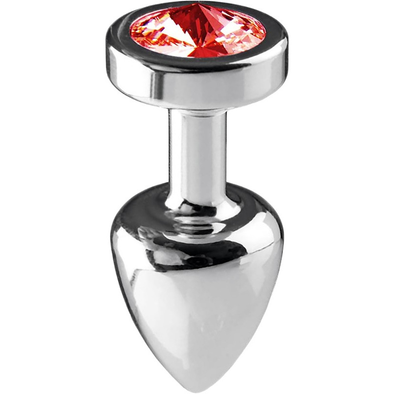 Plug argent en aluminium bijou rouge L