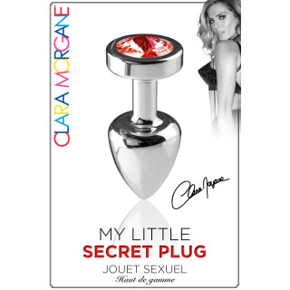 Plug argent en aluminium bijou rouge L