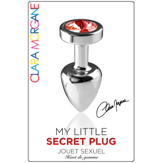 Plug argent en aluminium bijou rouge L