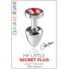 Plug argent en aluminium bijou rouge L