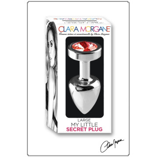 Plug argent en aluminium bijou rouge L
