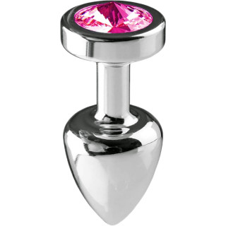 Plug argent en aluminium bijou fuchsia L
