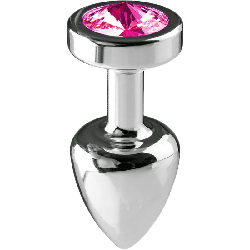 Plug argent en aluminium bijou fuchsia L