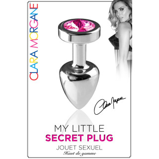 Plug argent en aluminium bijou fuchsia L