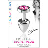 Plug argent en aluminium bijou fuchsia L