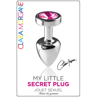 Plug argent en aluminium bijou fuchsia L