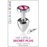 Plug argent en aluminium bijou fuchsia L