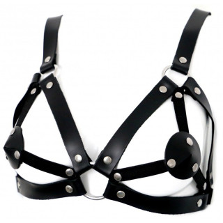 Soutien-gorge en cuir avec cache-seins