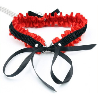 Kit collier et menottes Romance rouge et noir