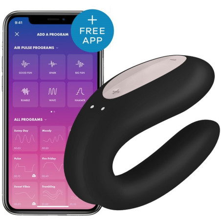 Stimulateur couple SATISFYER Double Joy noir