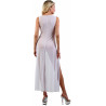 Robe longue micro-résille transparente blanche L-XL