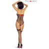 Ensemble body et bas résille noire et vinyle rouge S-M
