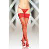 Bas rouge couture arrière pour porte-jarretelles T2