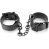 Menottes poignets simili cuir et chaîne noire