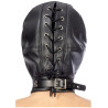 Cagoule simili cuir sangle et lacet fermée