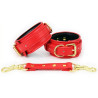 Menottes simili cuir Pin Lock rouge