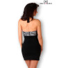 Robe noire décolleté dentelle noir et blanc XL-XXL