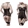 Guépière corset transparent avec son string taille S