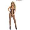 Catsuit noir résille et effet laçage XL-3XL