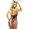 Catsuit noir résille et effet laçage XL-3XL