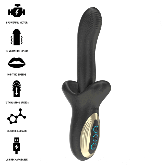 Vibro puissant avec effet pousée et morsure